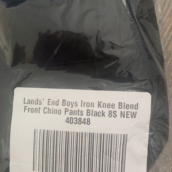 NWT LANDS' END BOYS IRON KNEE BLEND PLAIN FRONT CHINO PANTS BLACK - Picture 4 of 16